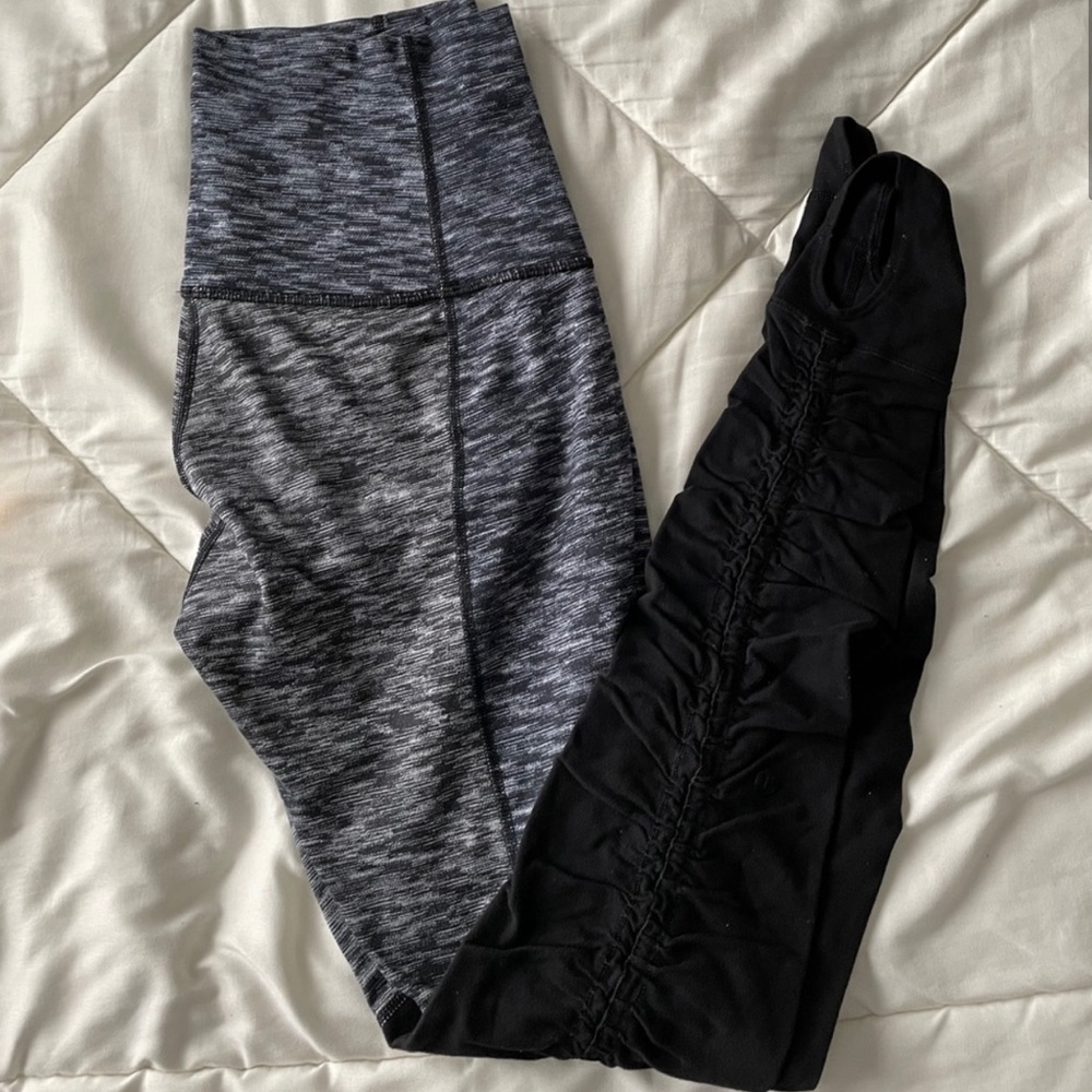 Lululemon leggings gray and black